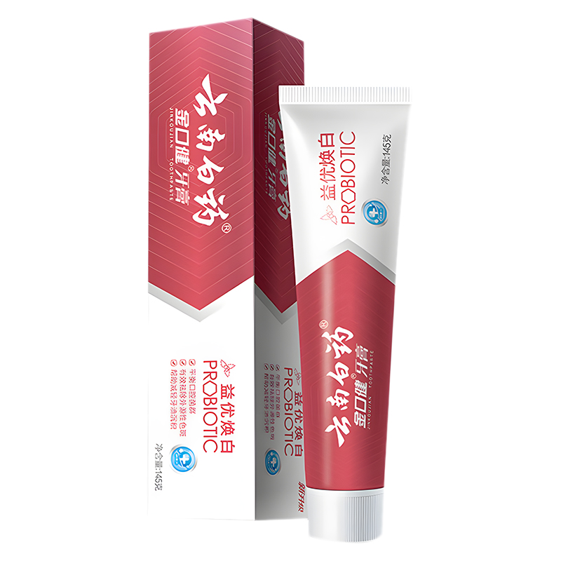 云南白药 金口健牙膏 益优清新焕白 145g