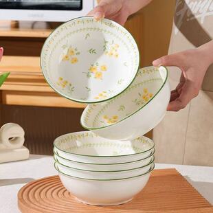 7英寸春意盎然面碗汤碗粉碗新款家用拉面下彩餐具