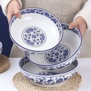 青花瓷面碗汤碗中式家用青花碗陶瓷碗大海碗水煮鱼酸菜鱼碗汤盆