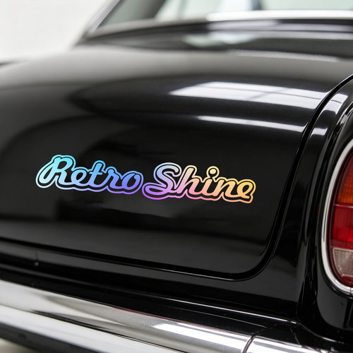 Retro Shine七彩镭射英文装饰贴纸天窗后挡玻璃个性车贴摩托车贴