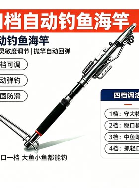 自动钓鱼竿海竿抛竿套装海杆鱼竿甩杆远投竿弹簧全套渔具装备神器