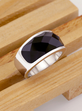 不掉色钛钢韩版刻字男士钛钢戒指