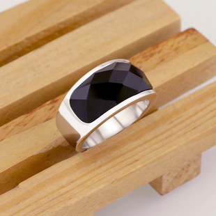韩版钛钢戒指男士不掉色食指戒子个性大扳指欧美复古无名指刻字