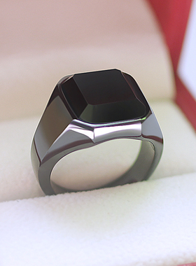 复古戒指男士戒子男生日韩版黑色