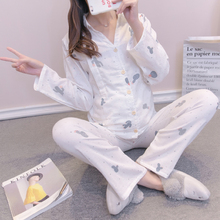 月子服 产后双层纱布睡衣仙人掌纯棉孕产妇长袖长裤哺乳居家套装