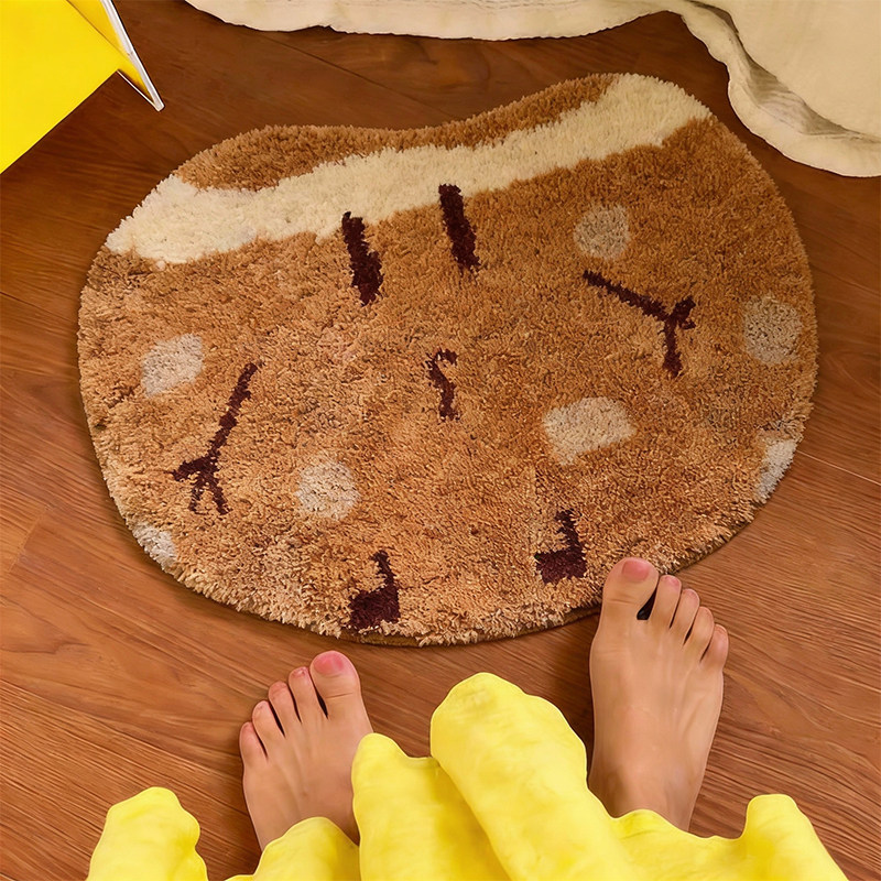 ins风植绒地毯不规则椭圆入户地垫吸水防滑垫卧室床边毯浴室脚垫,居家布艺,床边毯,淘宝优惠券,粉丝福利购,淘宝优惠卷