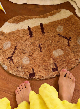 ins风植绒地毯不规则椭圆入户地垫吸水防滑垫卧室床边毯浴室脚垫