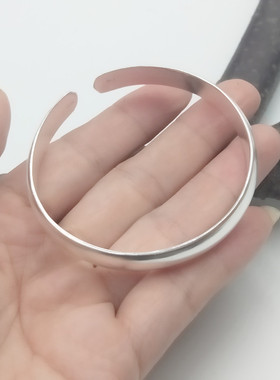 光面足银开口时尚风手环
