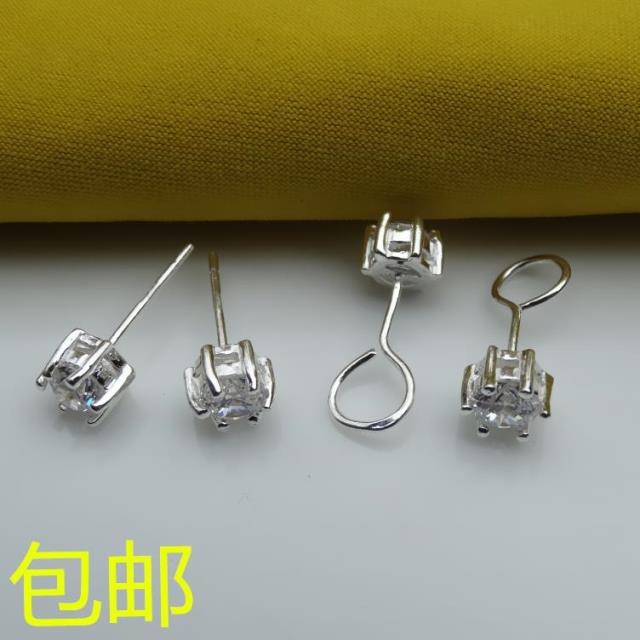 韩国迷你六爪弯钩防过敏银耳钉