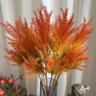 千层金 仿真花婚庆装饰婚礼堂样板间软装家居摆放天门冬绿植秋色