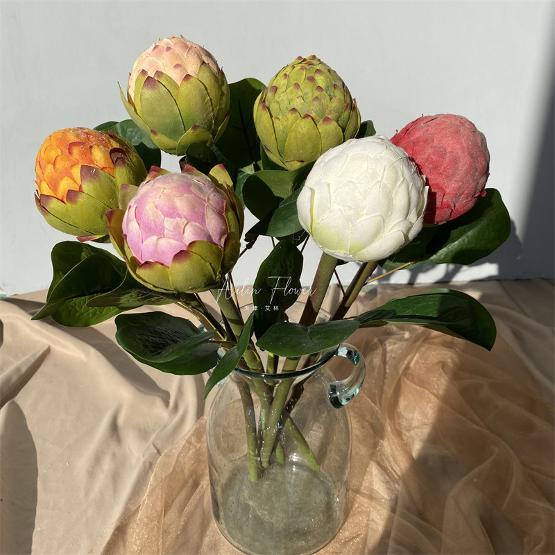 单只小帝王花仿真花释迦果帝王果侘寂风家居摆放装饰婚庆插花道具