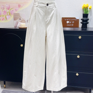 梨形姐妹遮胯大码 天丝棉高品质显瘦立体剪裁米杏色西装 直筒阔腿裤