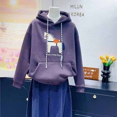 100%棉高品质纸袋家连帽卫衣宽松