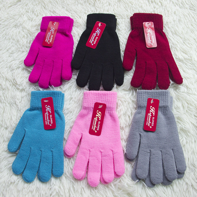 0爆款单色拉毛韩版防尘魔术手套