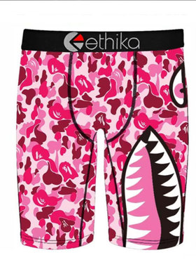 ethika涂鸦印花流速干美式潮男弹力时尚五分内裤潮人穿搭内裤ins