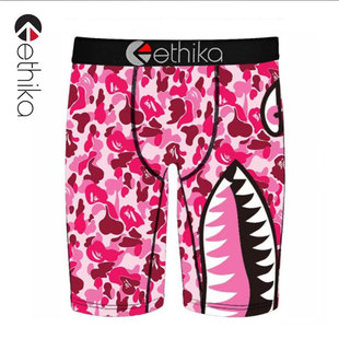 潮人穿搭内裤 五分内裤 ins 潮男弹力时尚 ethika涂鸦印花流速干美式