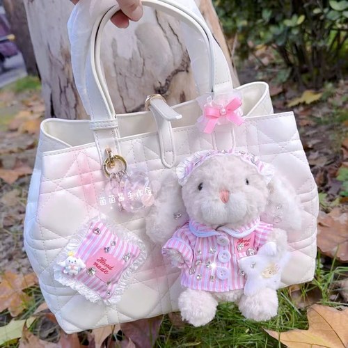 自制remake可爱闪亮玩偶兔手提包单肩女包