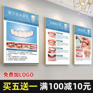 牙科宣传挂画知识种植墙上画报海报医院展示图贴纸口腔镶牙门诊