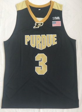 NCAA普渡大学3号卡森·爱德华兹黑色白色刺绣球衣运动背心训练服