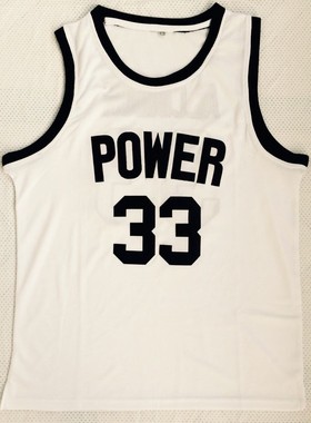 NCAA天勾卡里姆·阿卜杜·贾巴尔33号高中篮球服黑色白色刺绣球衣