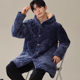 冬季 男罩衣加绒加厚工作服耐脏棉服外穿保暖棉袄外套爸爸棉衣 新款