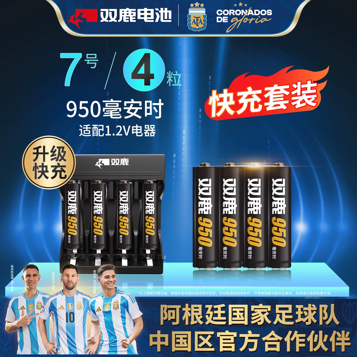 双鹿7号950毫安充电电池图片