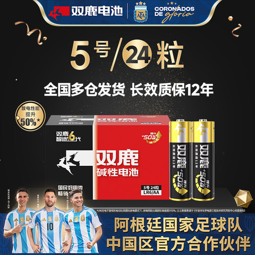 精品干电池双鹿号24粒节碱性