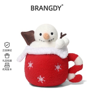 英国BRANGDY雪人特饮毛绒玩具可爱公仔睡觉抱枕玩偶娃娃生日礼物