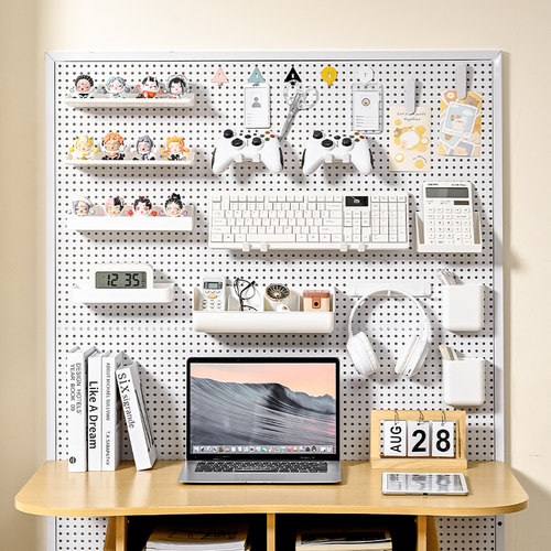书桌洞洞板26配件置物架挂板玄关厨房冲孔洞板桌面可定制鞋架挂篮