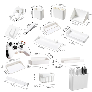 圆孔书桌配件洞洞板置物架挂钩收纳盒置物篮16孔心距10mm孔距通用
