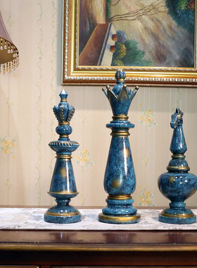 爆款北欧三件套国际象棋书房办公室个性摆件现代简约家居装饰