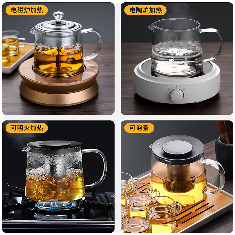 爆款煮茶器煮茶壶电陶炉玻璃高硼硅蒸耐高温加厚玻璃壶加热电陶炉