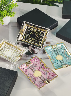 爆款跨境范家系列大中小号烟灰缸摆件家居粉色范家黑色大v金色大v