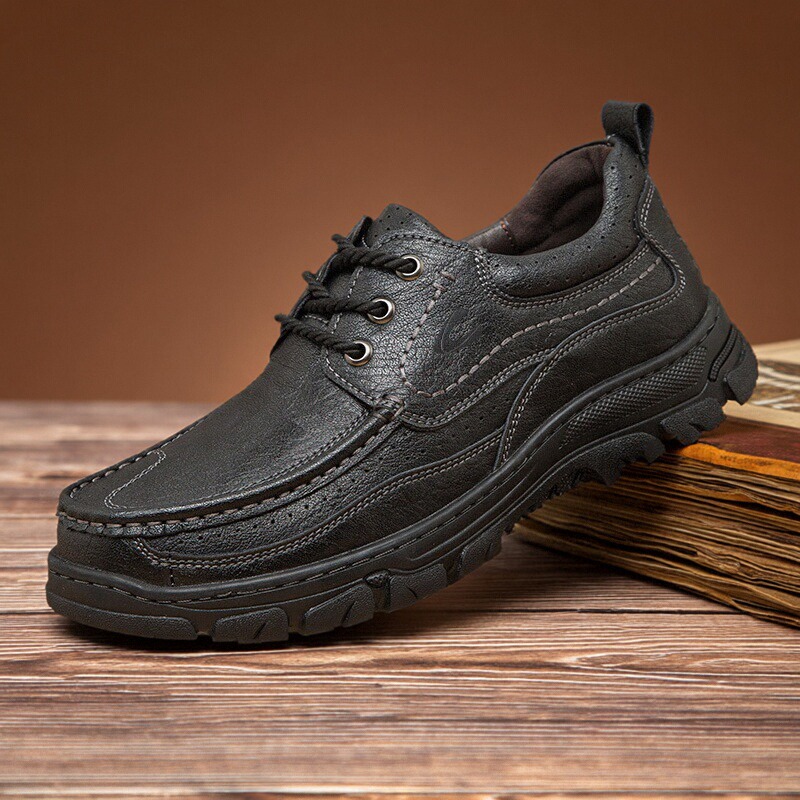德国骆驼动感大码男鞋秋季休闲皮鞋真皮透气耐磨防滑徒步爸爸鞋
