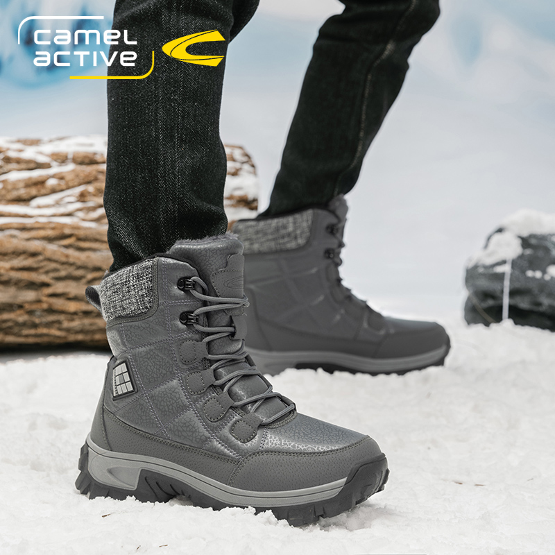 骆驼动感冬季男士加绒保暖雪地靴