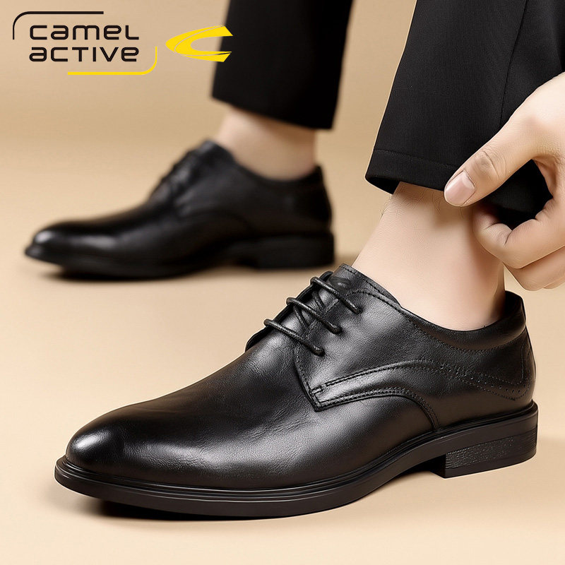 德国骆驼动感男鞋商务正装皮鞋高档新款真皮透气软皮休闲软底新郎,流行男鞋,正装皮鞋,淘宝优惠券,粉丝福利购,淘宝优惠卷