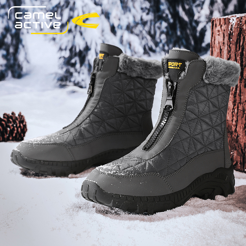 骆驼动感东北雪地靴男款冬季加绒