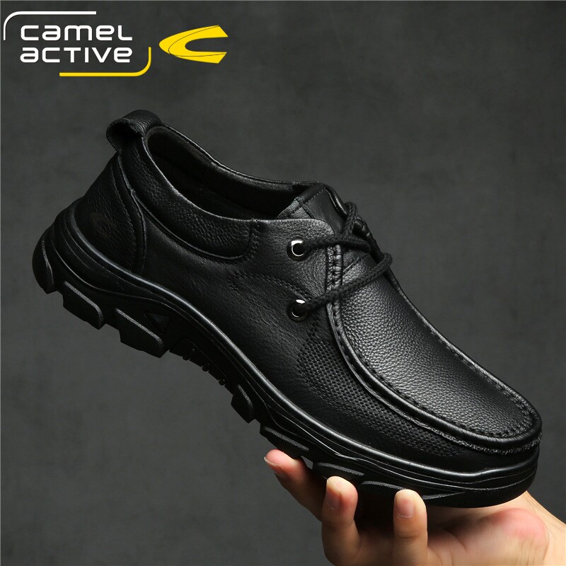 德国骆驼动感春季日常休闲鞋真皮皮鞋软底系带男士商务英伦皮鞋