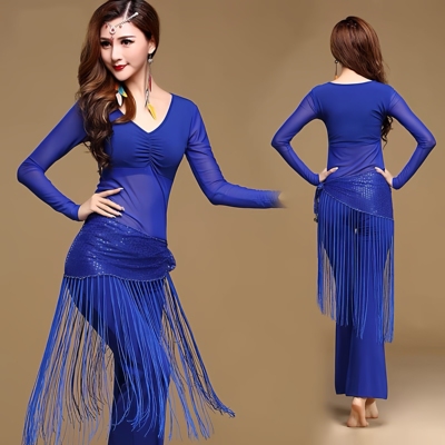 包邮肚皮舞套装新款中短袖练习服