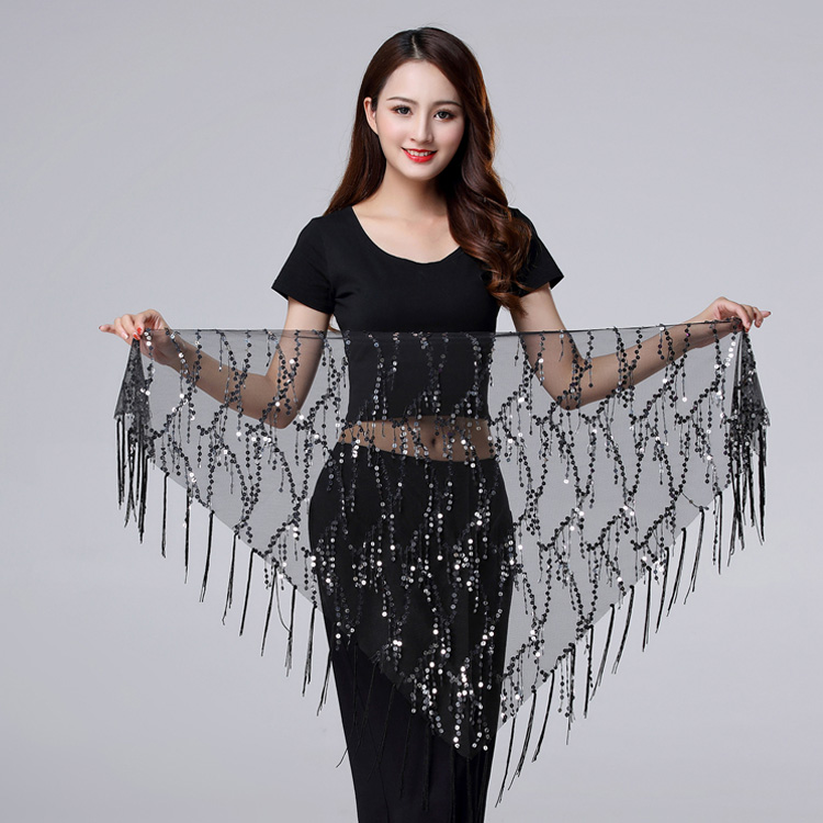 印度演出服亮片三角肚皮舞腰链