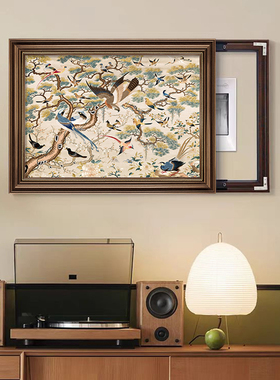 电表箱装饰画2025新款法式中古复古免打孔遮挡挂画中国风配电箱L