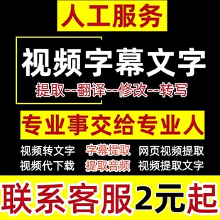 视频字幕提取转文字字幕翻译制作软件网页视频代下载音频提取文案