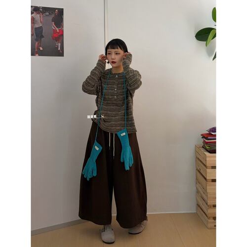 猫姐推荐｜复古宽松显瘦肌理感条纹针织衫打底