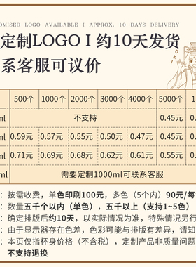 【定制专拍一次性奶茶杯】耐高温食品级PP材质奶茶店TOP连锁同款