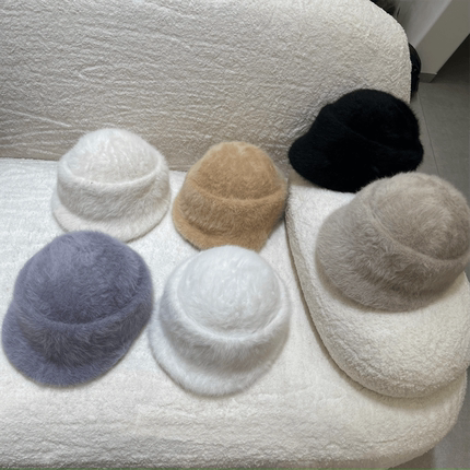 秋冬兔毛绒百搭氛围感韩系报童帽显脸小贝雷帽小众ins保暖画家帽