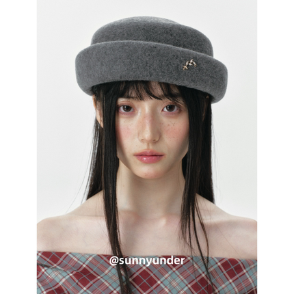 时髦羊毛呢贝雷帽女秋冬韩版日系百搭空姐帽子英伦复古显脸小礼帽