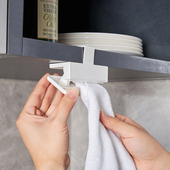 厨房抹布架挂钩夹壁挂免打孔卡扣式 擦手巾置物架 毛巾夹创意夹板式