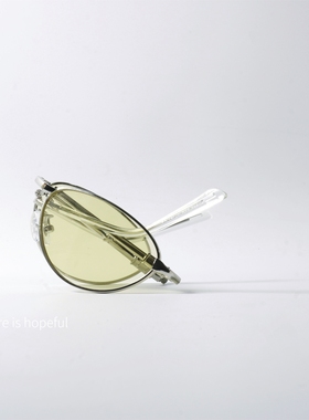 小众金属框折叠猫眼墨镜