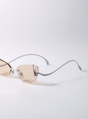 蝴蝶元素UV400防晒无框猫眼墨镜