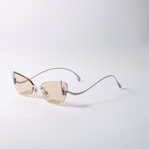 蝴蝶元素UV400防晒无框猫眼墨镜